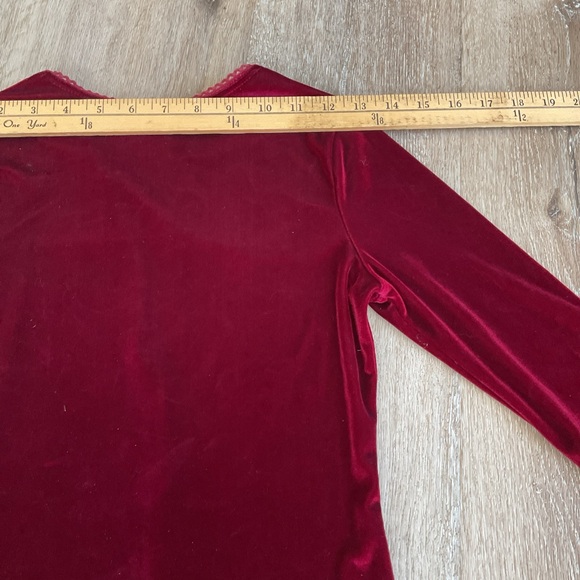 Knitworks - Long Sleeve Pullover Velvet Top - Maroon - Girls Size Medium - Picture 7 of 13